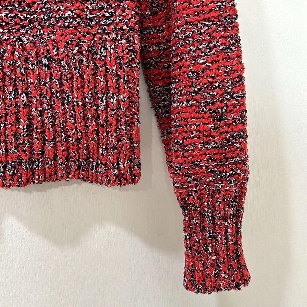 CURRENT ELLIOT WOMEN THE MOONSHINE SWEATER  PULLOVER RED BLACK LONG SLEEVE Sz 0 - Picture 5 of 11
